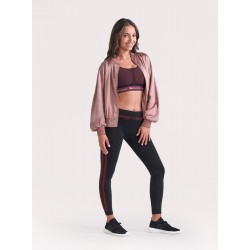 Legging Superslim pancia piatta idratante con fasce laterali Bordeaux