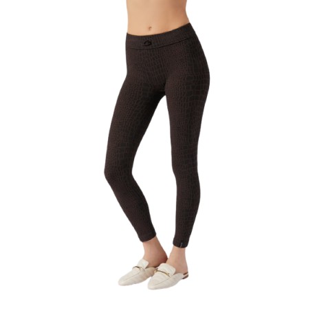 Legging Animalier Coccodrillo nero-marrone idratante e snellente - BeGood