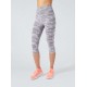 Legging Capri Sport Camouflage drenante e idratante Grigio/Bianco - BeGood