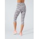 Legging Capri Sport Camouflage drenante e idratante Grigio/Bianco - BeGood
