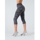 Legging Capri Sport Camouflage drenante e idratante Grigio/Blu - BeGood