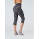 Legging Capri Sport Camouflage drenante e idratante Grigio/Blu - BeGood