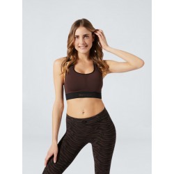 Top sportivo double-face marrone-nero idratante e rassodante con doppio sostegno - Begood
