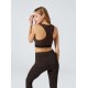 Top sportivo double-face marrone-nero idratante e rassodante con doppio sostegno - Begood