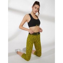 Legging Capri Superslim Fiorato Giallo- BEGOOD