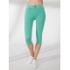 Legging Capri Melange Pancia Piatta Verde Prato - BEGOOD