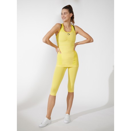 Legging Capri Melange Pancia Piatta Giallo - BEGOOD